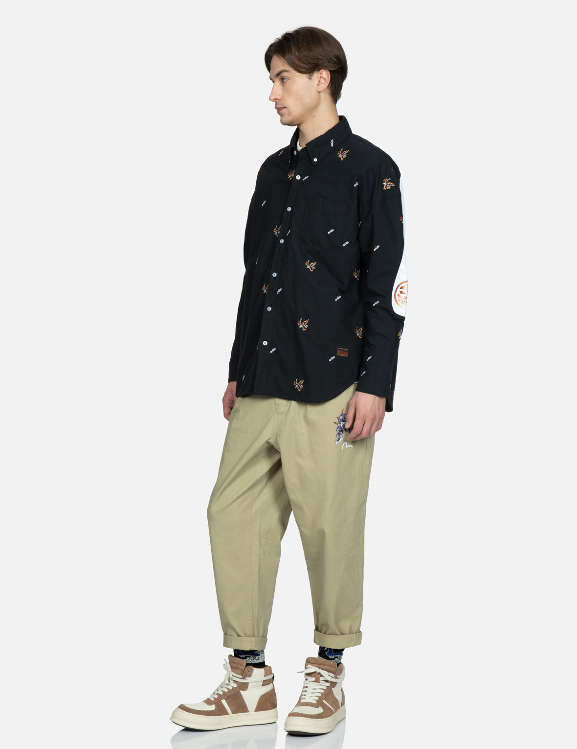 Allover Eagle and Logo Embroidery Shirt