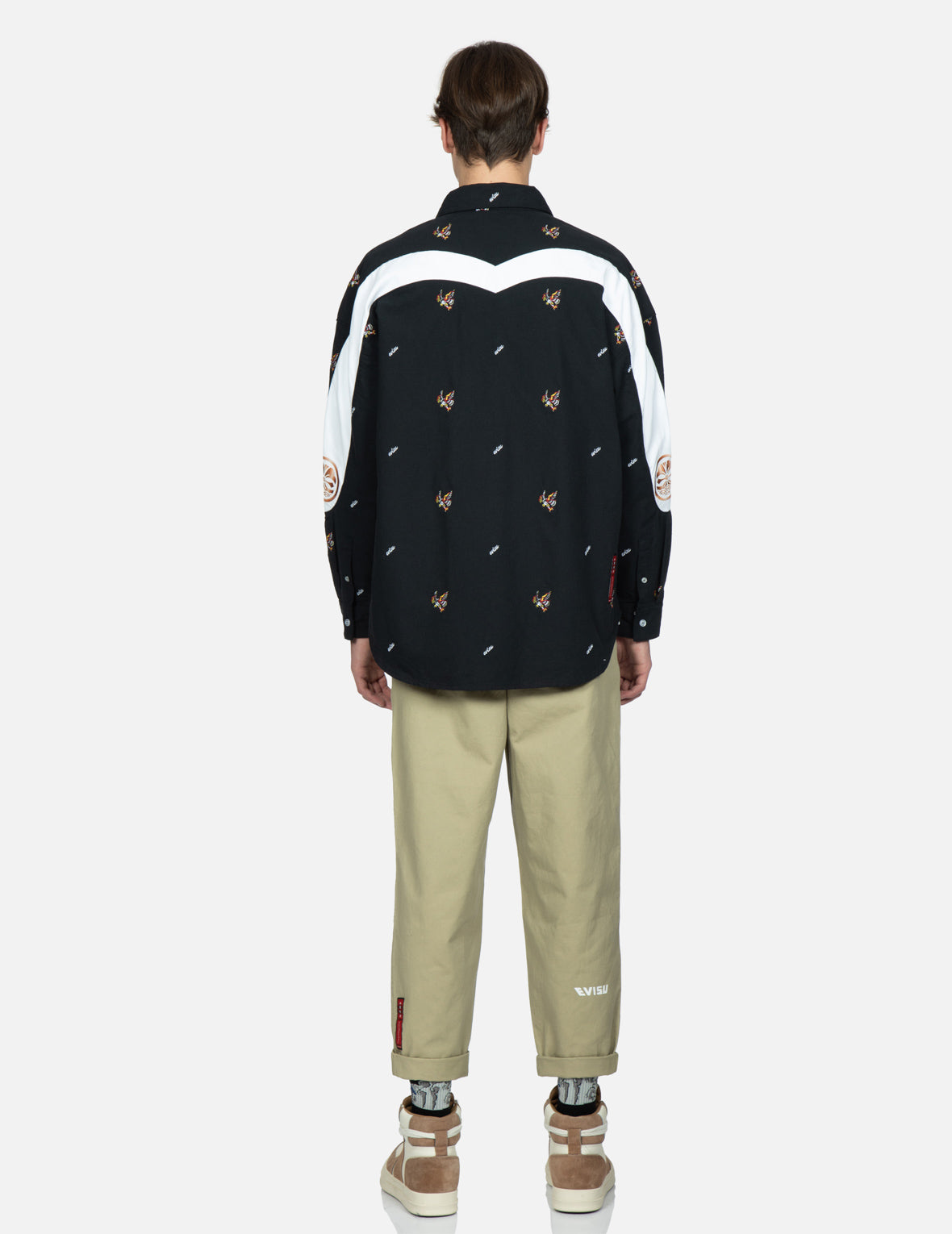 Allover Eagle and Logo Embroidery Shirt