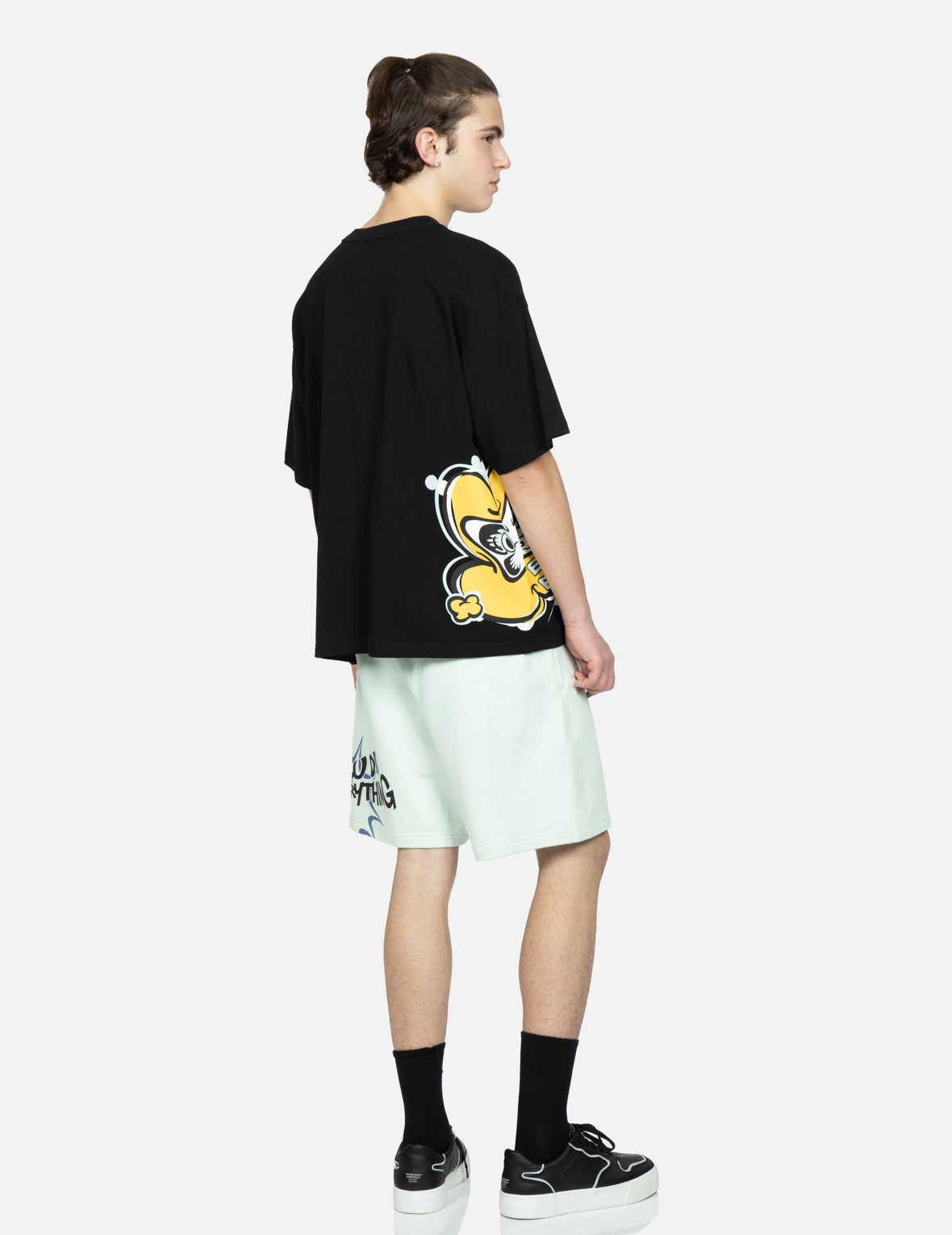 Transforming Daruma Print Sweat Shorts