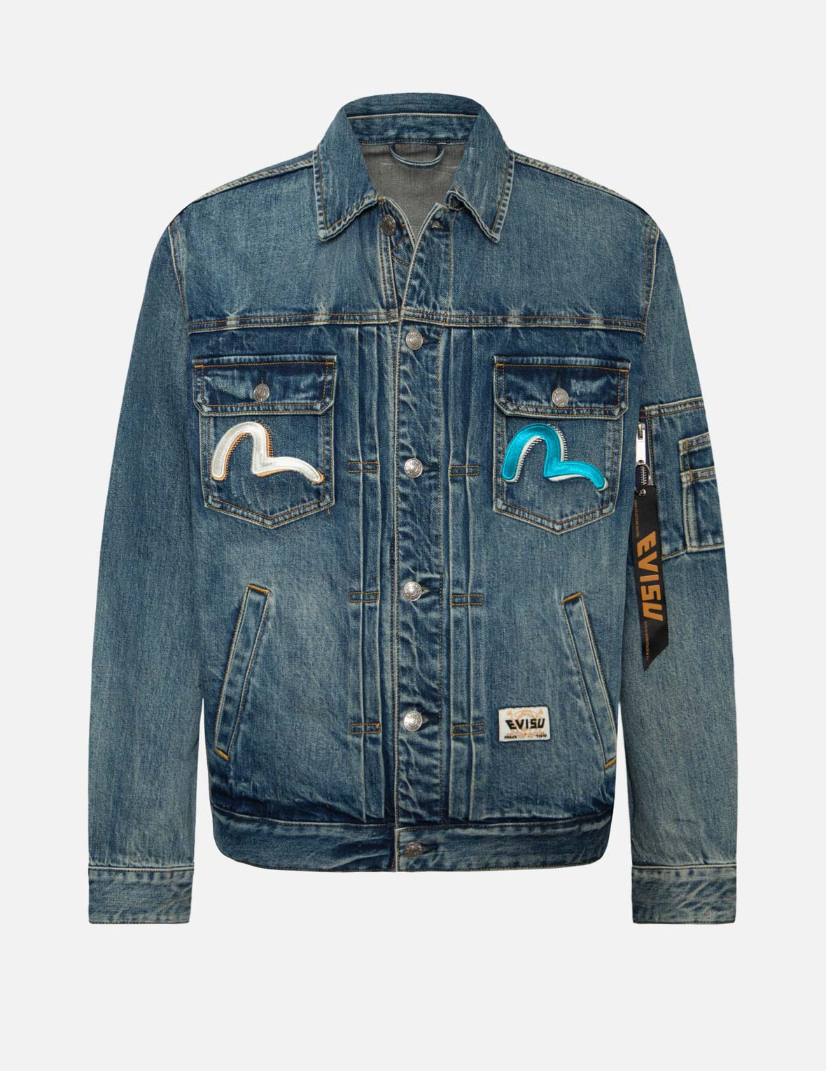 Seagull Embroidery
Godhead Print Relax Fit Denim Jacket