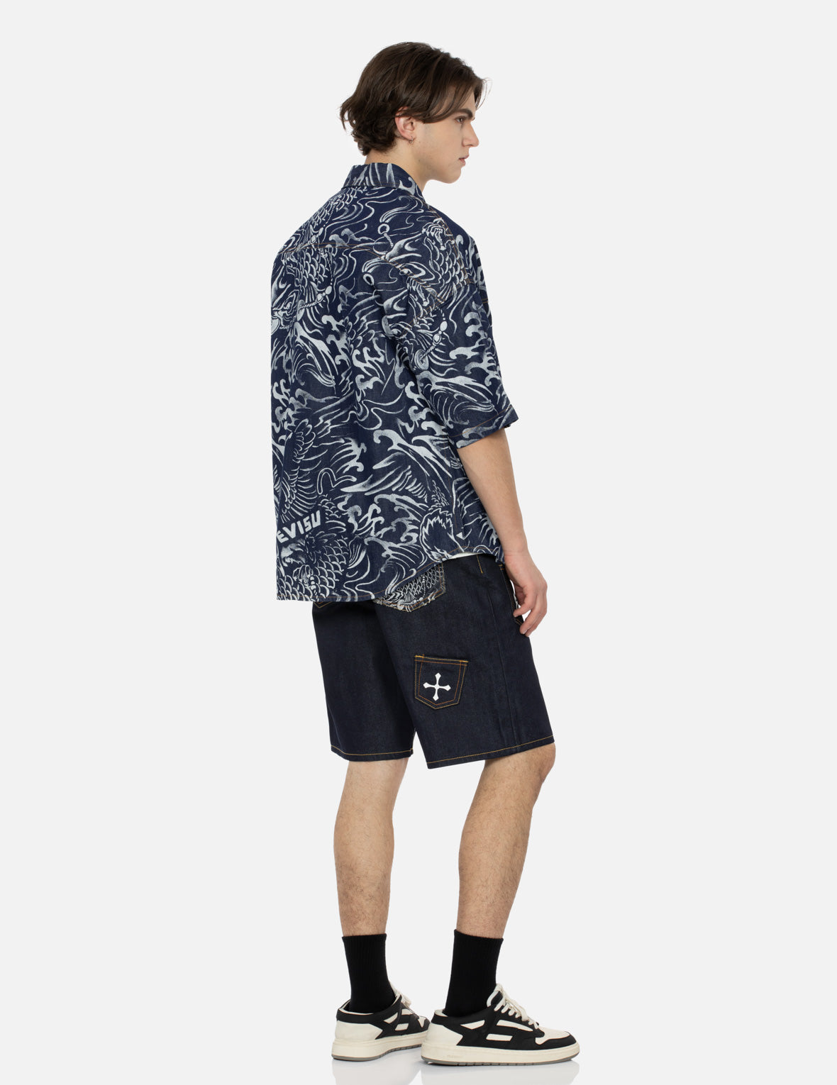 Multi-Pocket Relax Fit Denim Shorts
