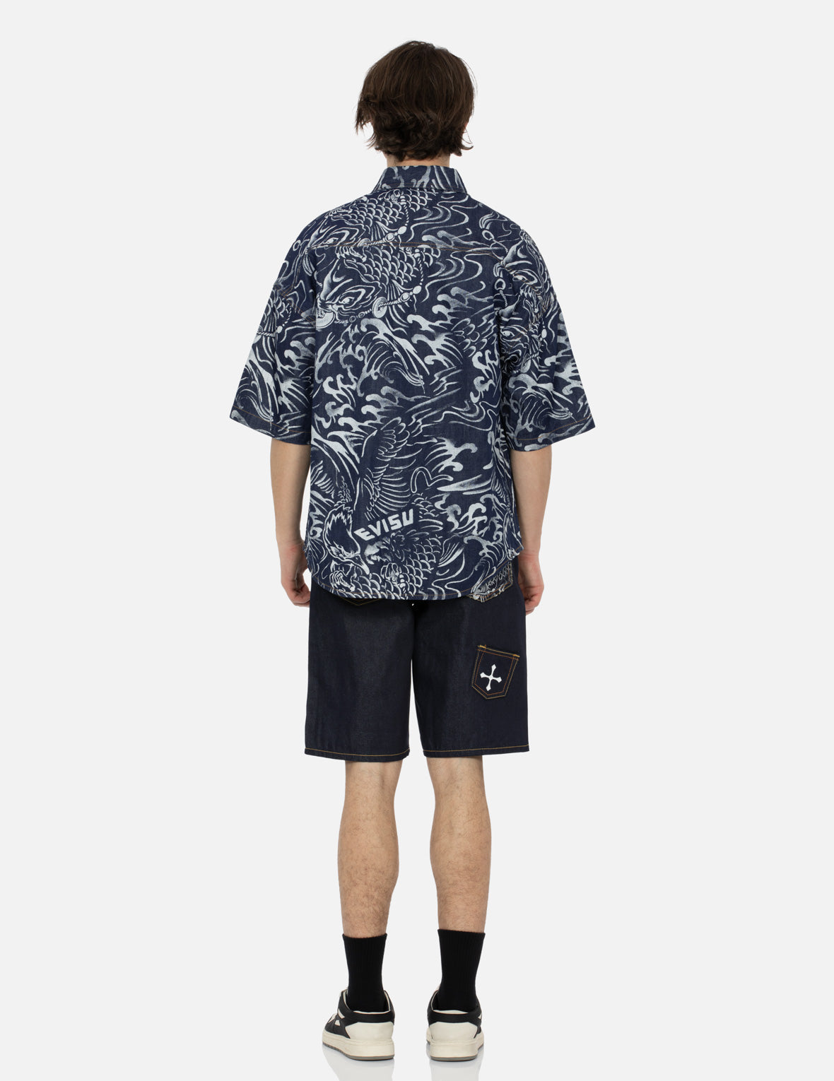 Multi-Pocket Relax Fit Denim Shorts