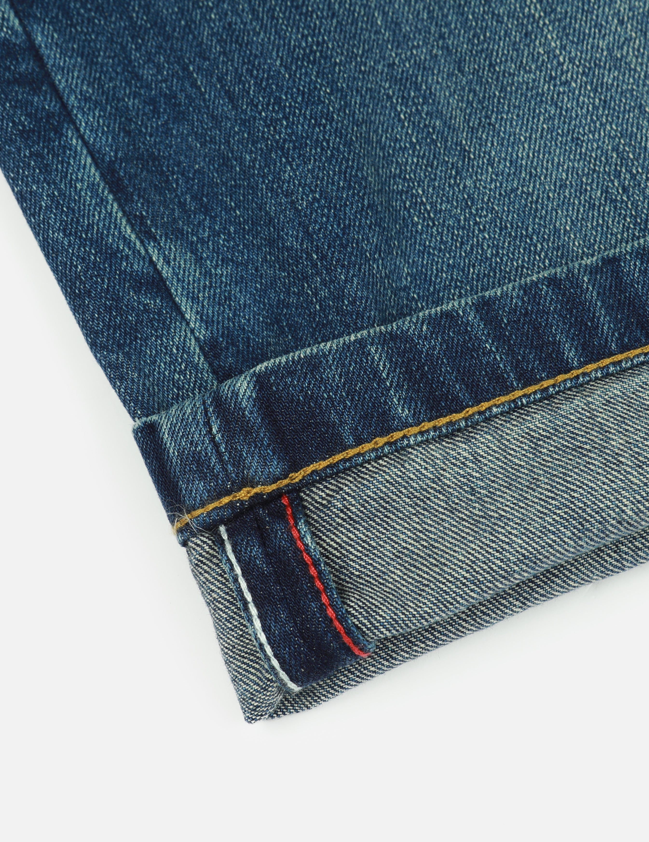 Allover Godhead Print and Seagull Embroidery Relax Fit Denim Shorts