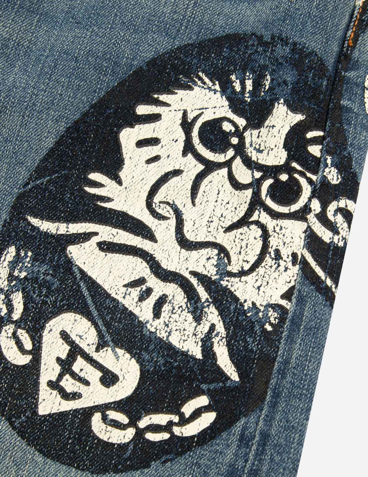 Take A Chance Print Relax Fit Jeans