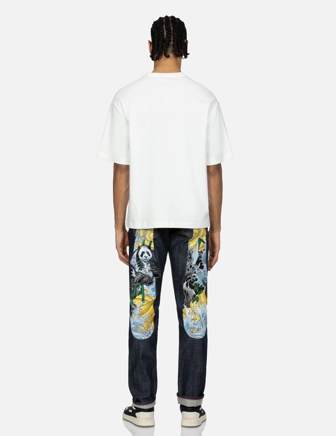 Panda Daicock Embroidery Taper Fit Jeans #2017