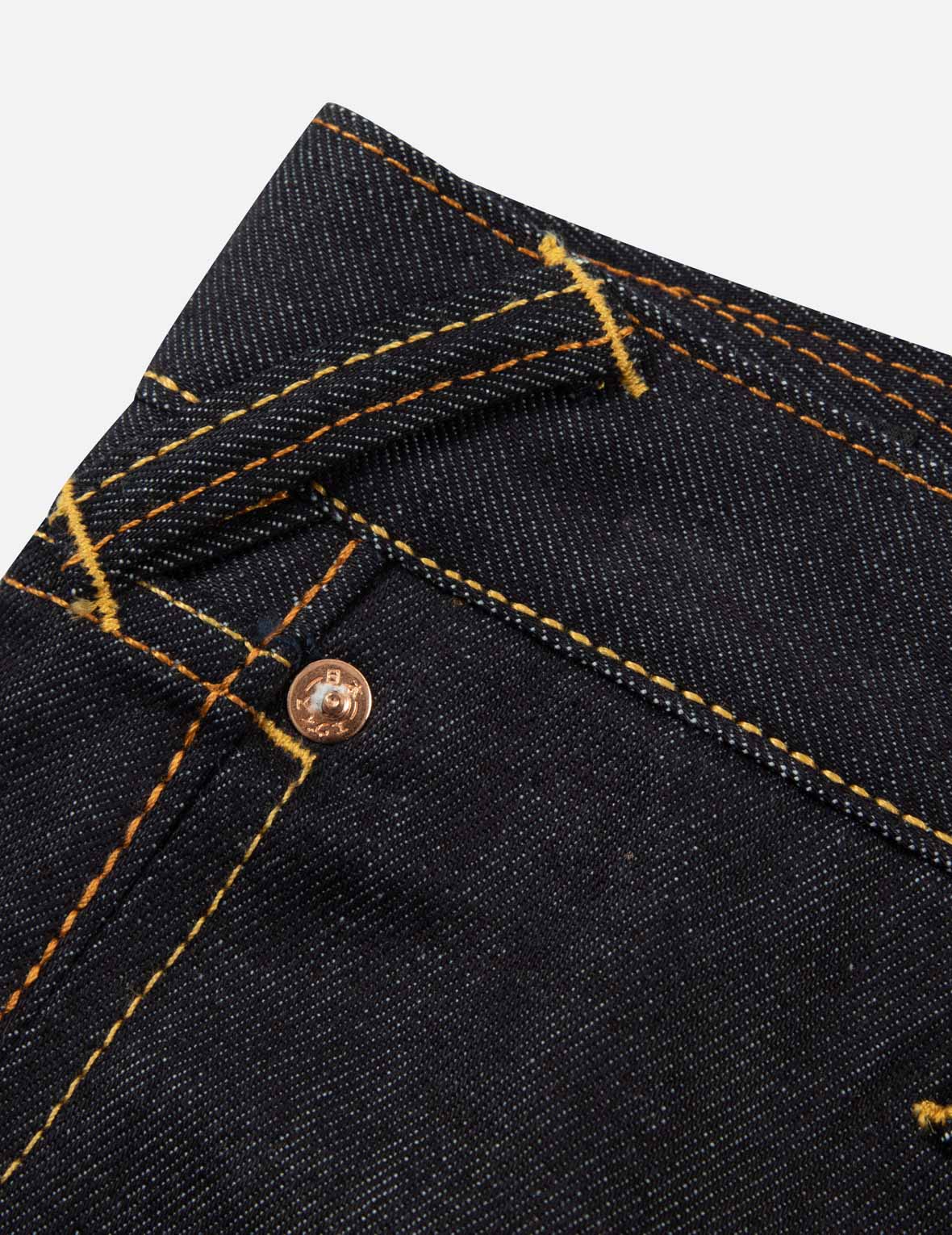 Seagull and Kamon Sashiko Embroidery Taper Fit Jeans #2017