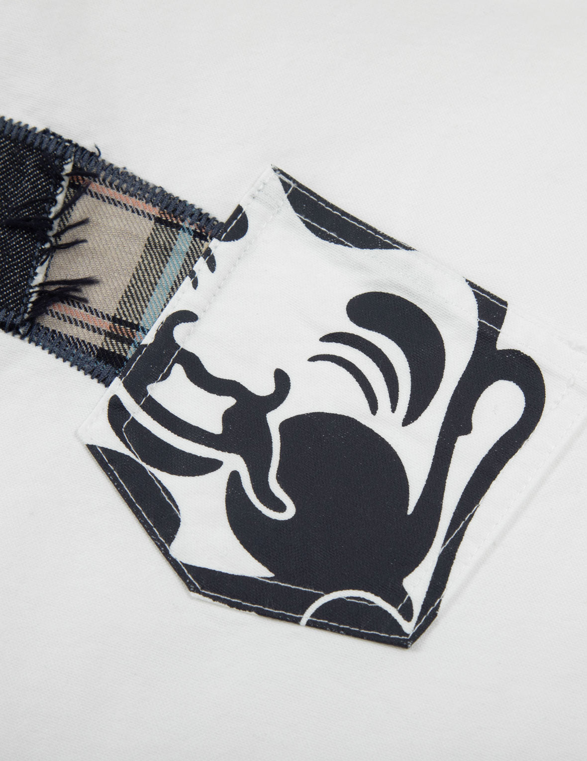 Godhead Print and Patchwork Seagull Loose Fit Shirt