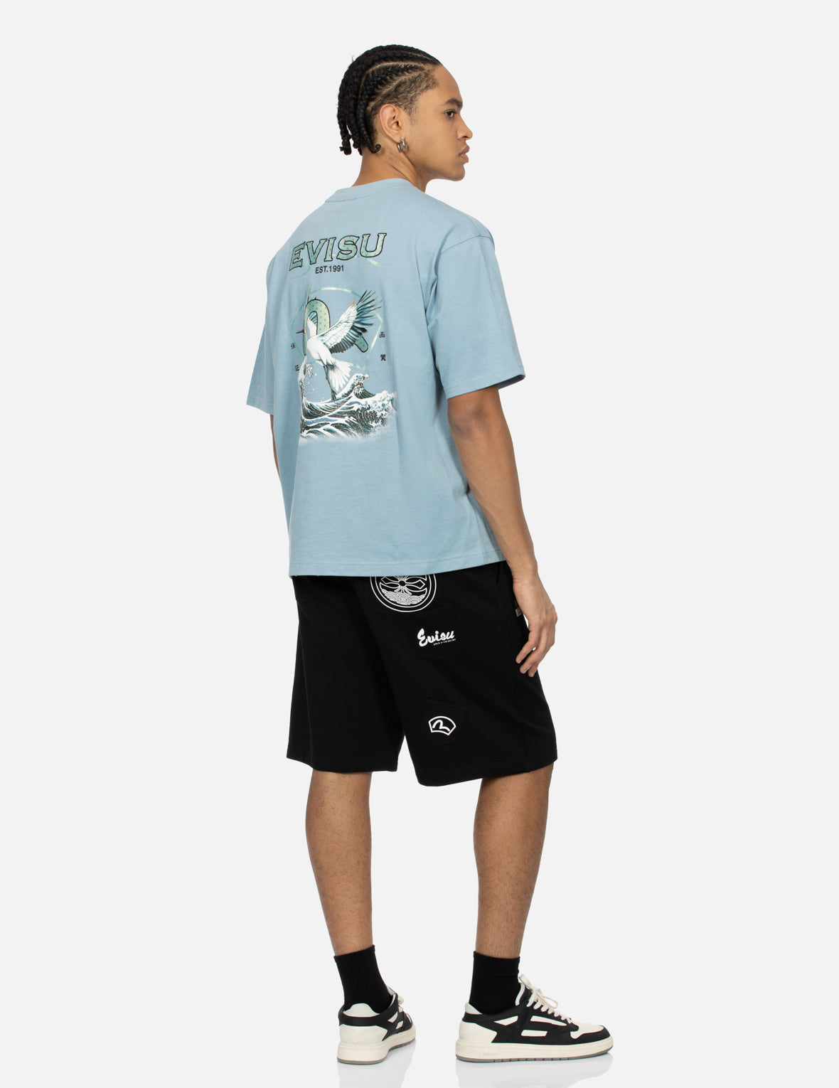 Multi-Pockets and Print Relax Fit Sweat Shorts