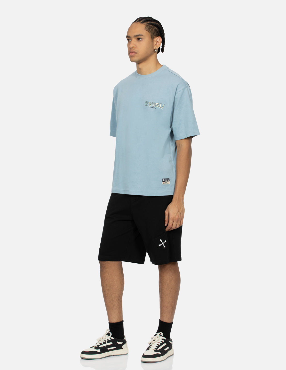 Multi-Pockets and Print Relax Fit Sweat Shorts