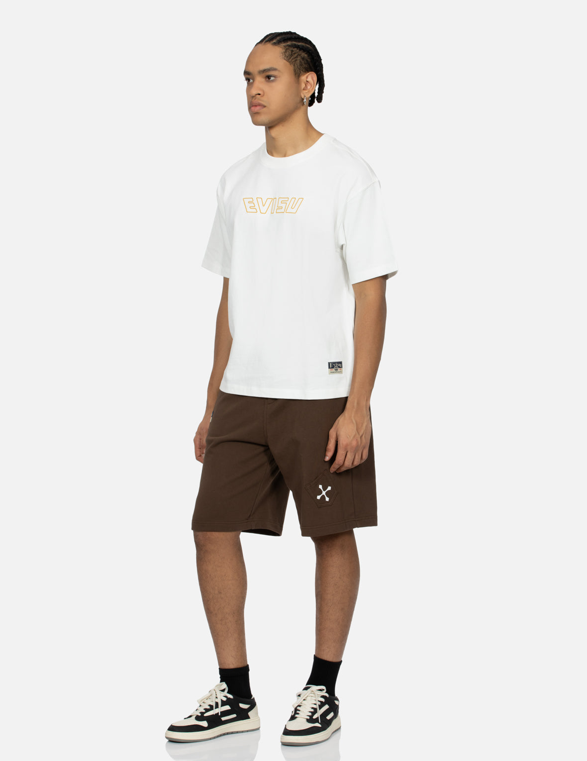 Multi-Pockets and Print Relax Fit Sweat Shorts