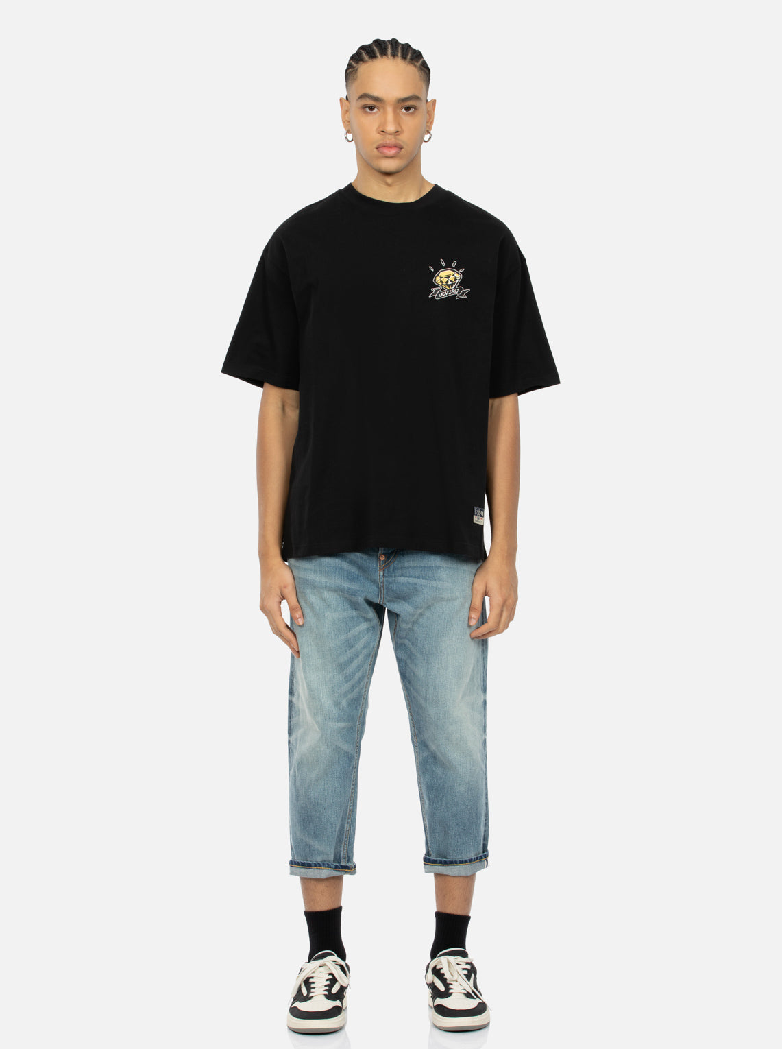 Diamond Daruma Print Loose Fit T-shirt