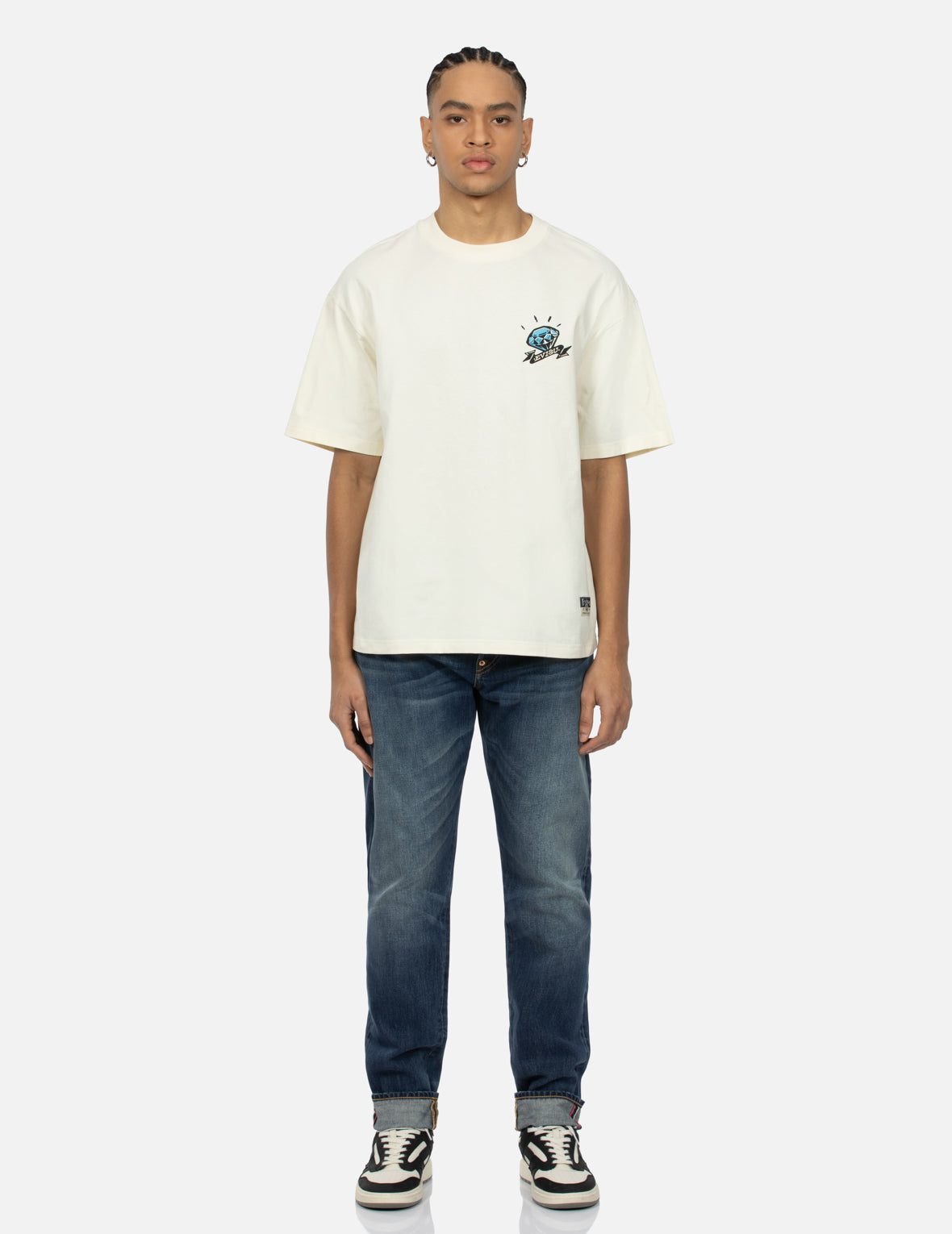 Diamond Daruma Print Loose Fit T-shirt