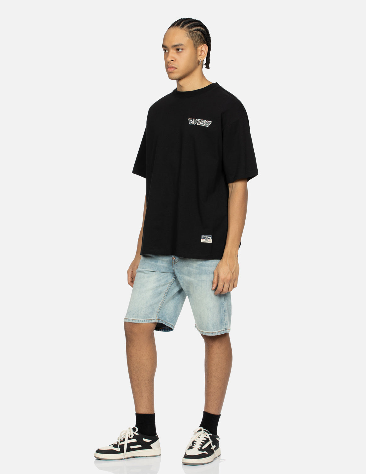 Godhead Print and Seagull Embroidery Loose Fit T-shirt
