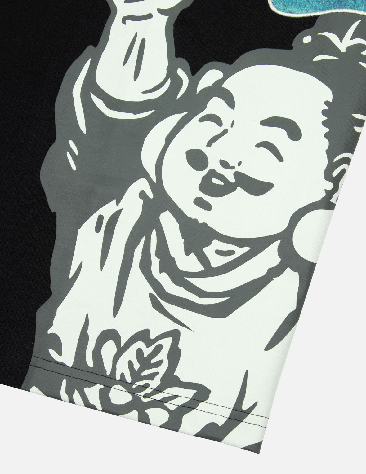 Godhead Print and Seagull Embroidery Loose Fit T-shirt