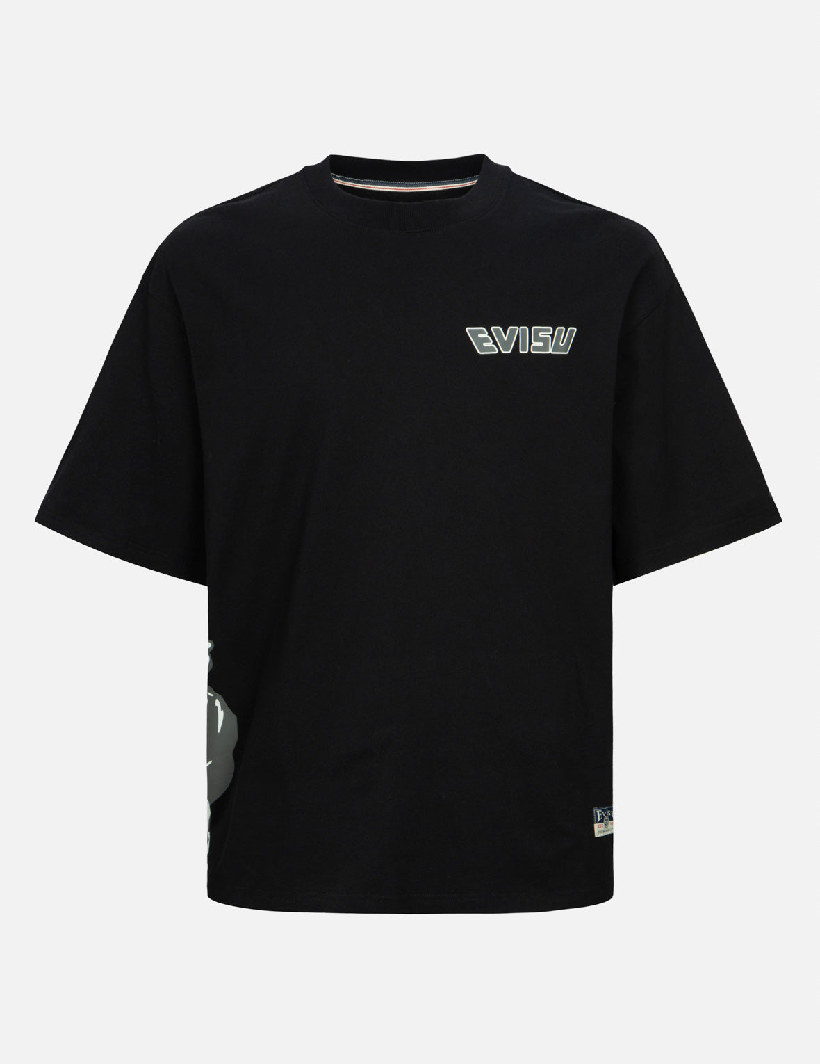 Godhead Print and Seagull Embroidery Loose Fit T-shirt