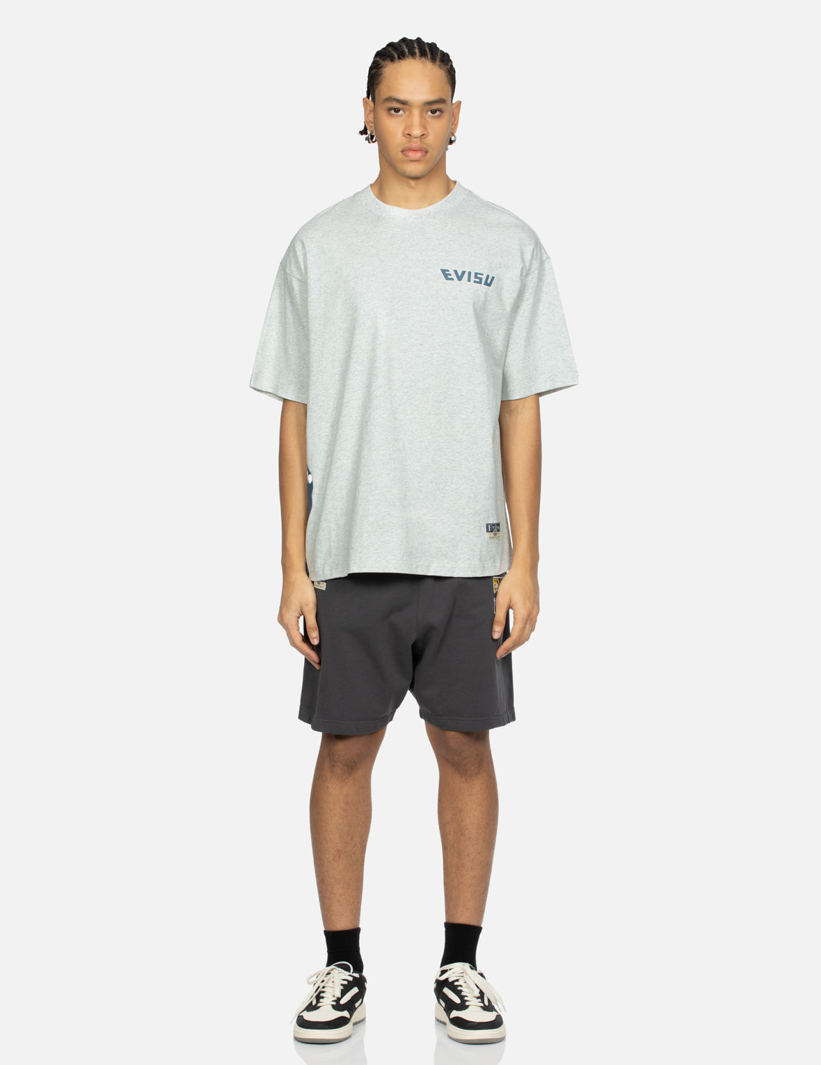 Godhead Print and Seagull Embroidery Loose Fit T-shirt