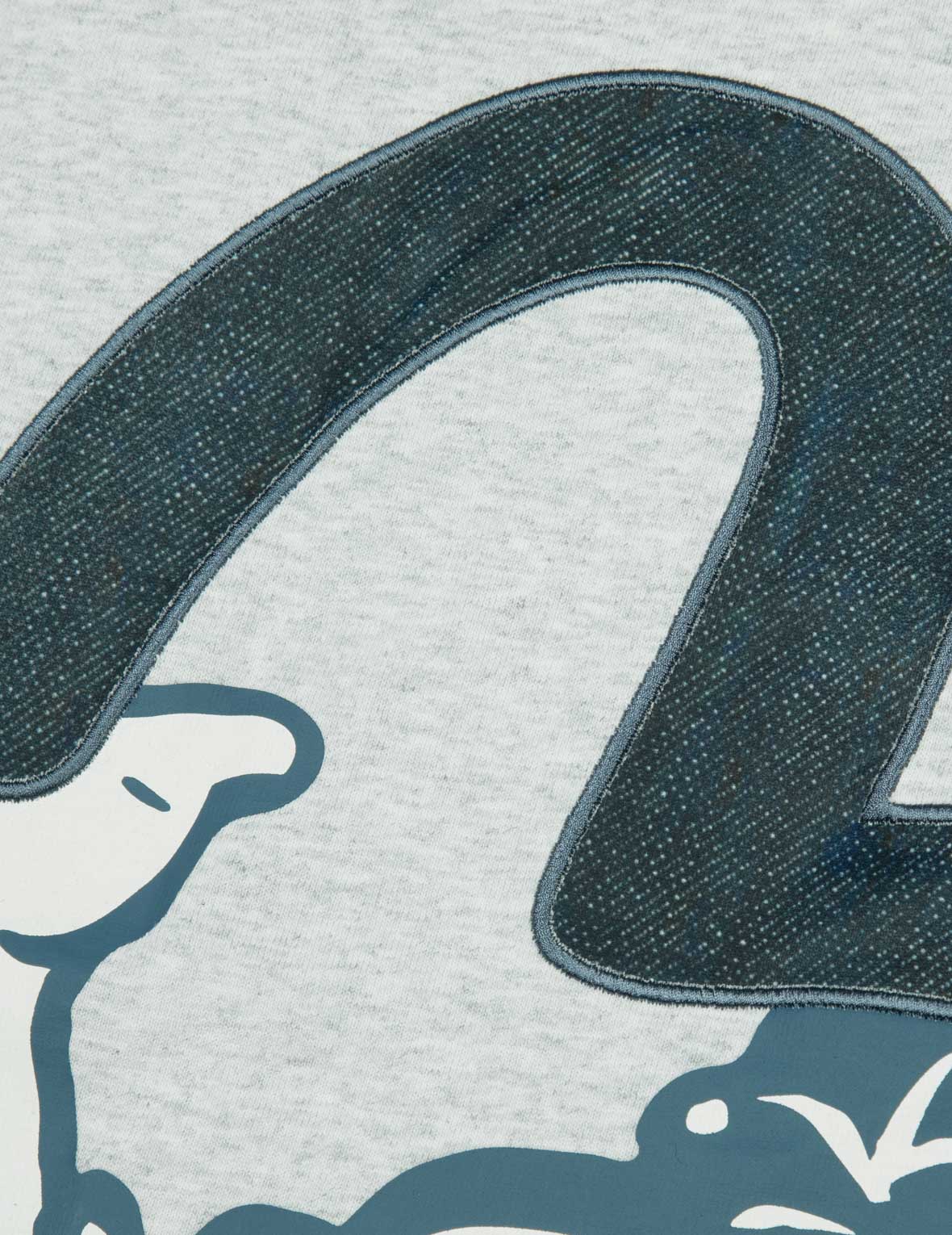 Godhead Print and Seagull Embroidery Loose Fit T-shirt