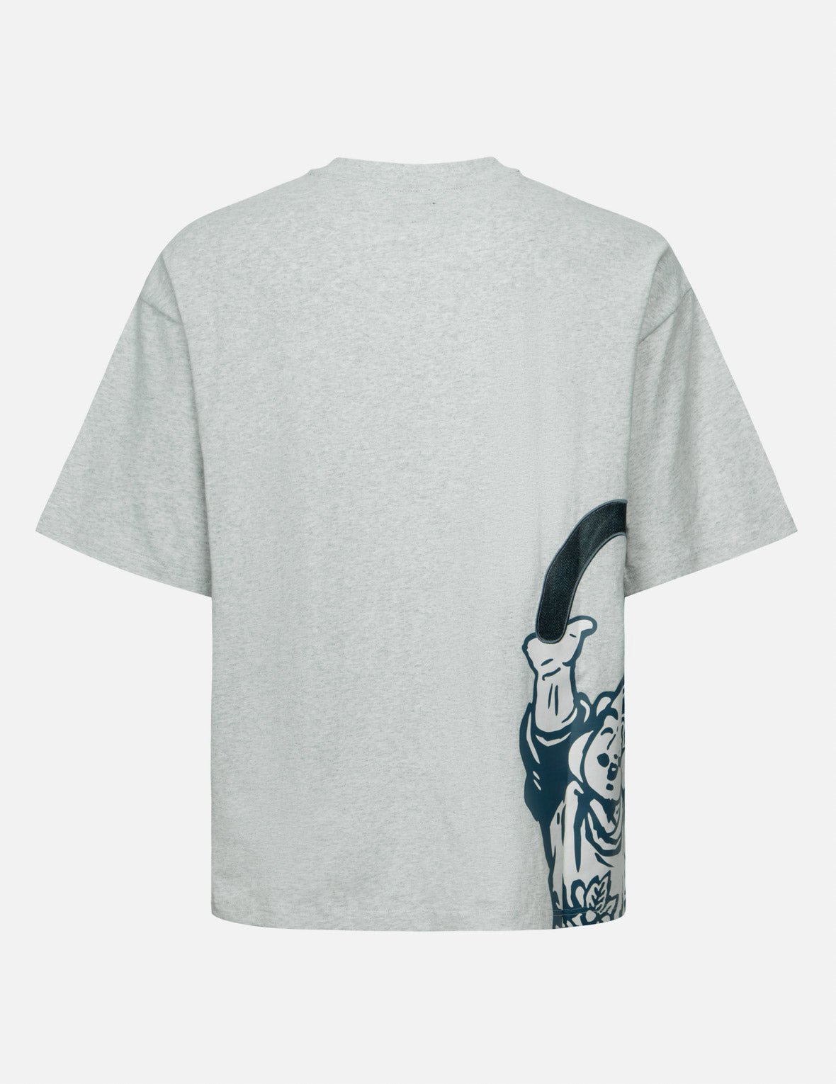 Godhead Print and Seagull Embroidery Loose Fit T-shirt