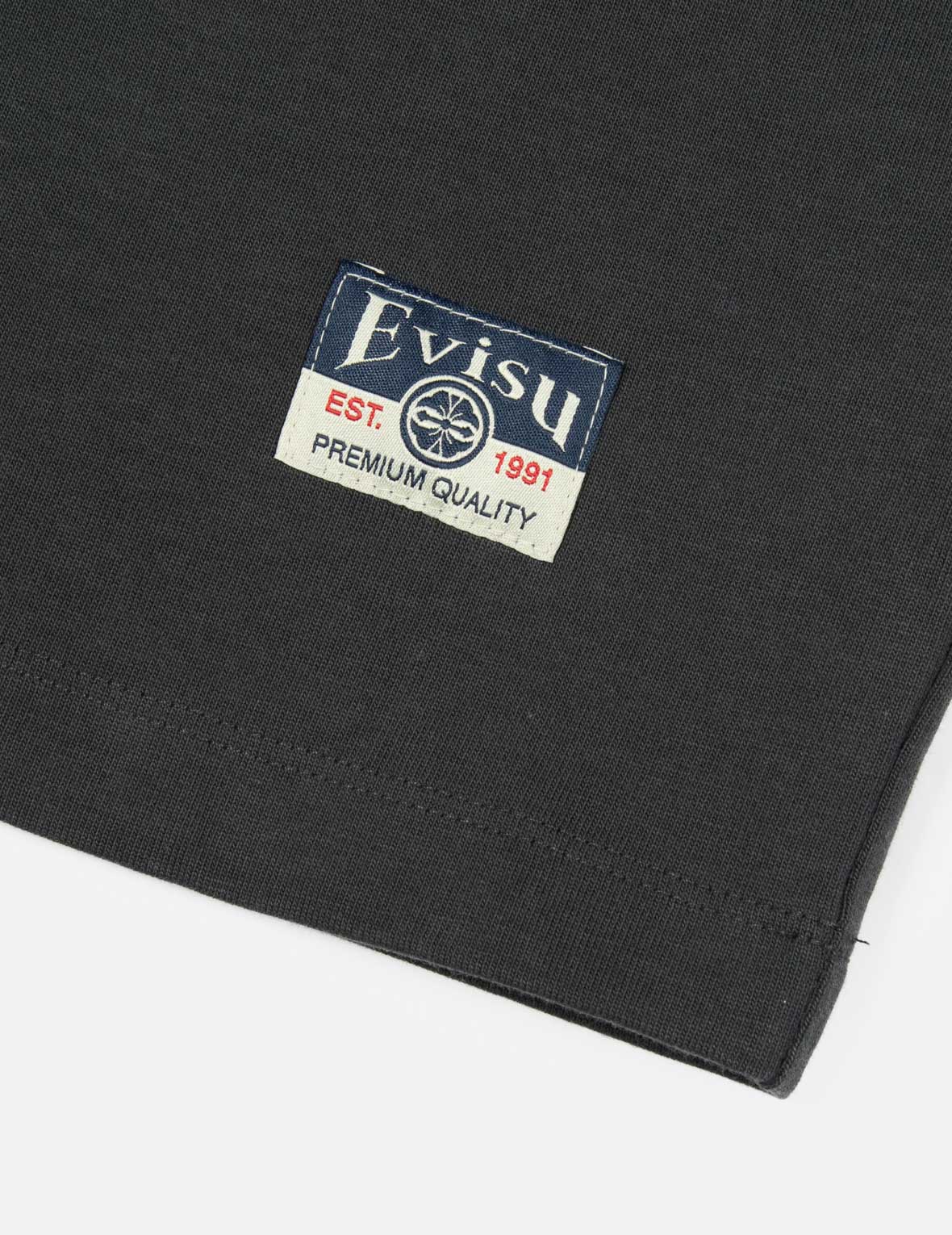 Logo Embroidery and "Soaring Seagull and Dancing Carp" Print Relax Fit T-shirt