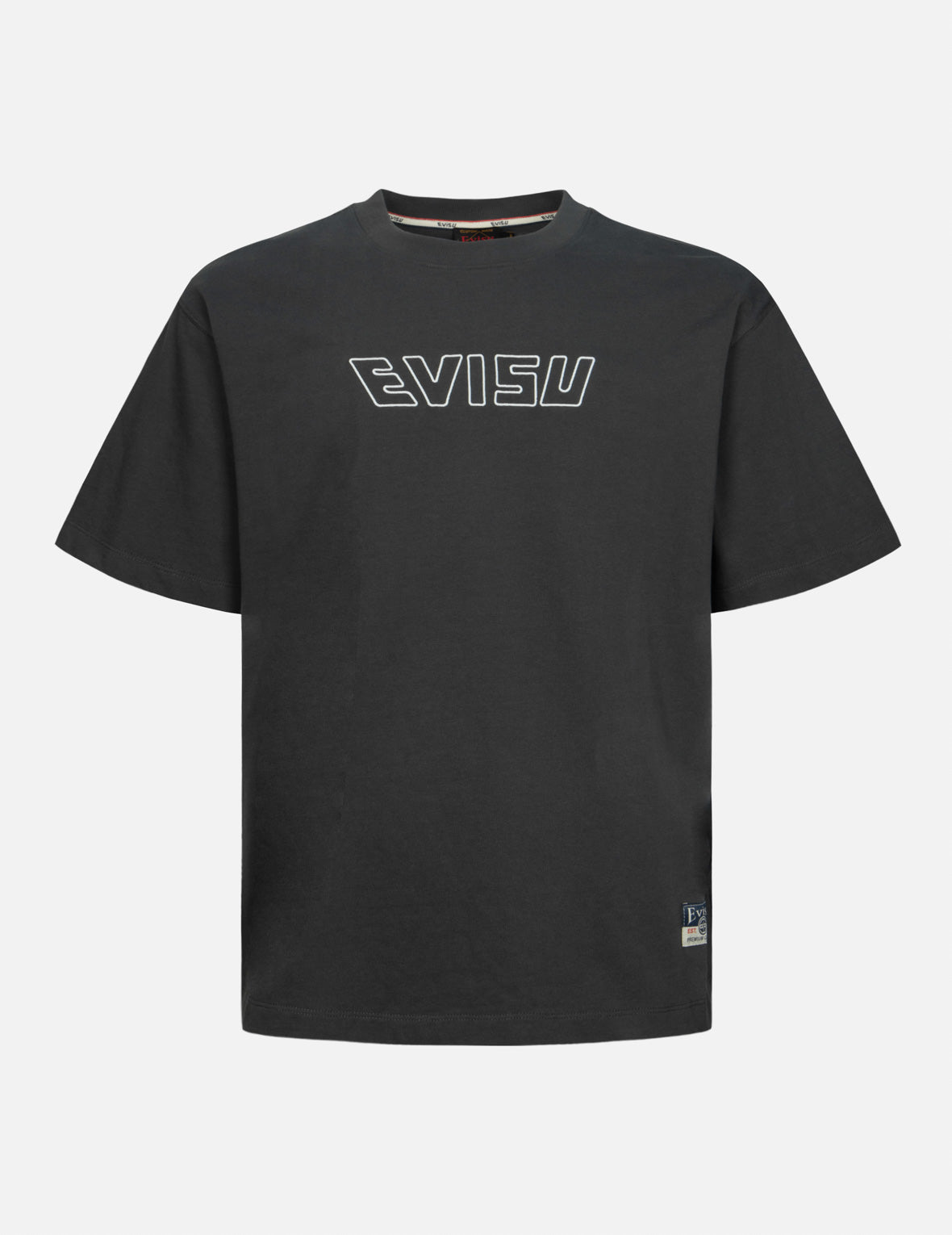 Logo Embroidery and "Soaring Seagull and Dancing Carp" Print Relax Fit T-shirt