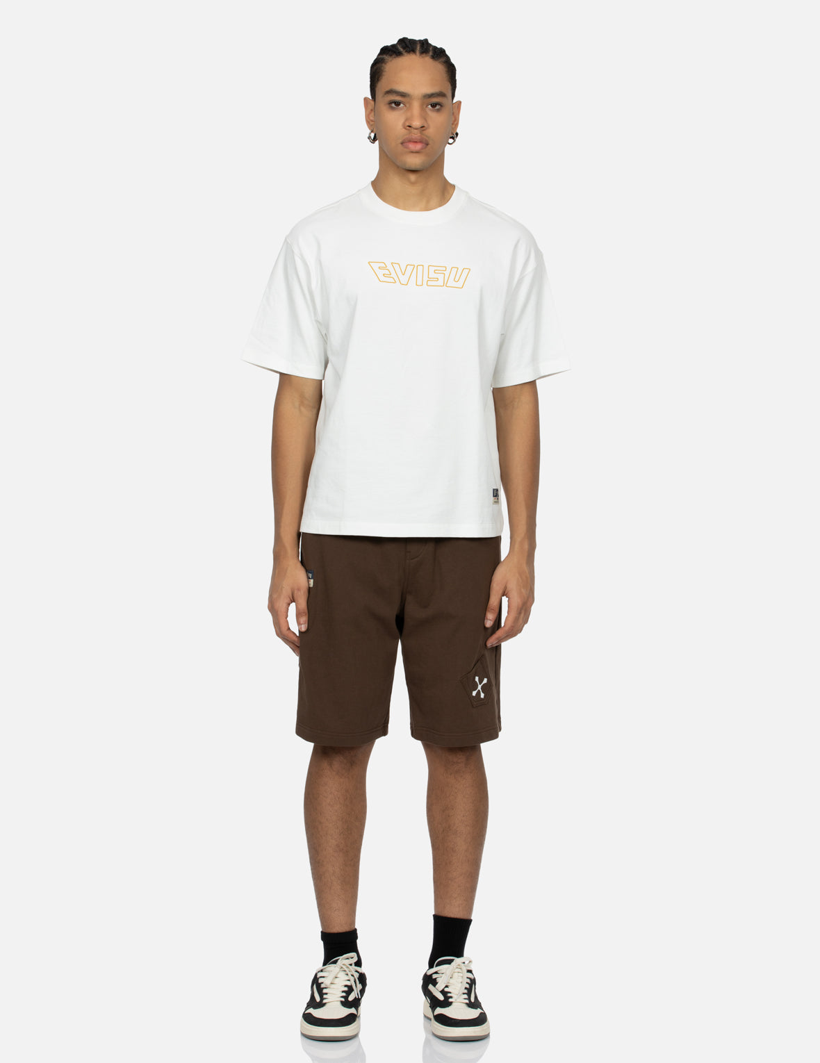Logo Embroidery and "Soaring Seagull and Dancing Carp" Print Relax Fit T-shirt
