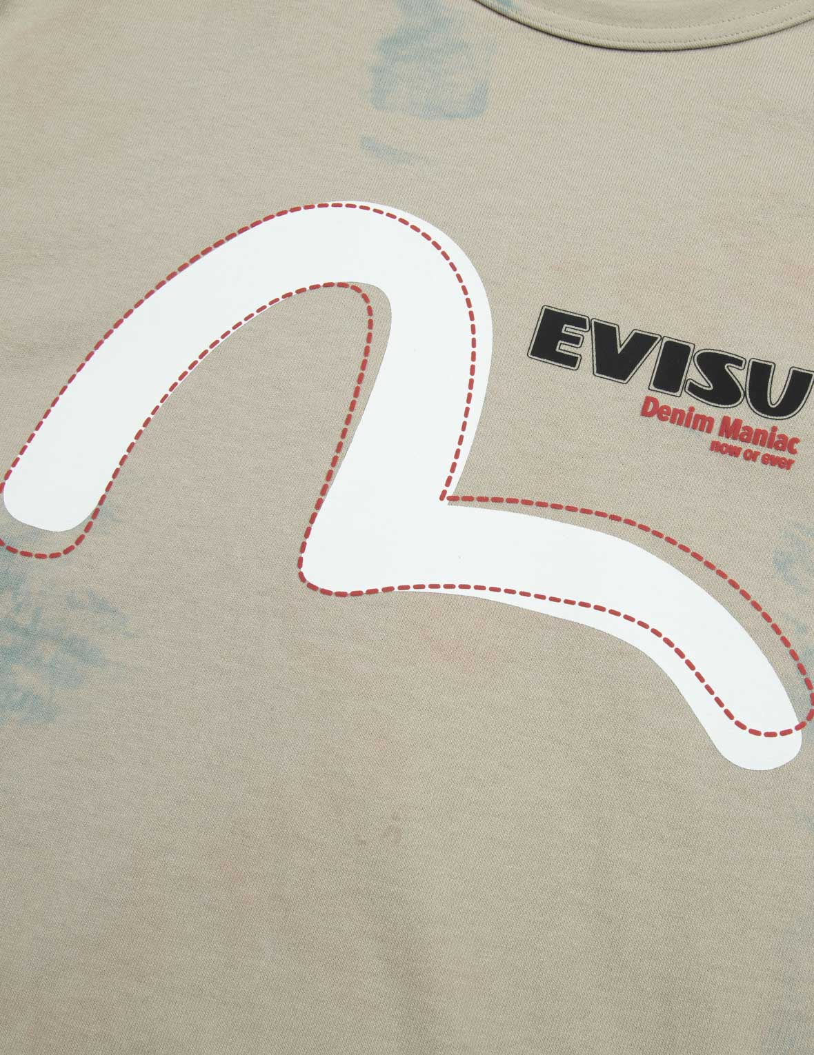Seagull and Logo Print Loose Fit T-shirt