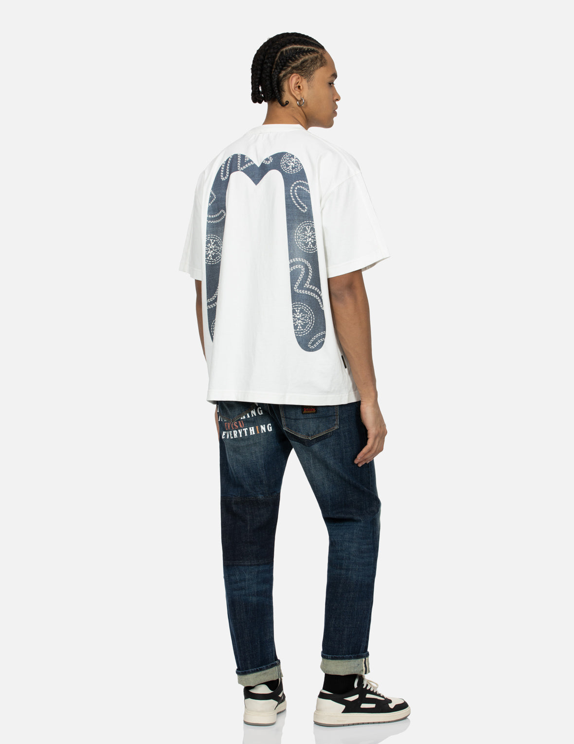 Foam Line Kamon and Seagull Daicock Print Loose Fit T-shirt