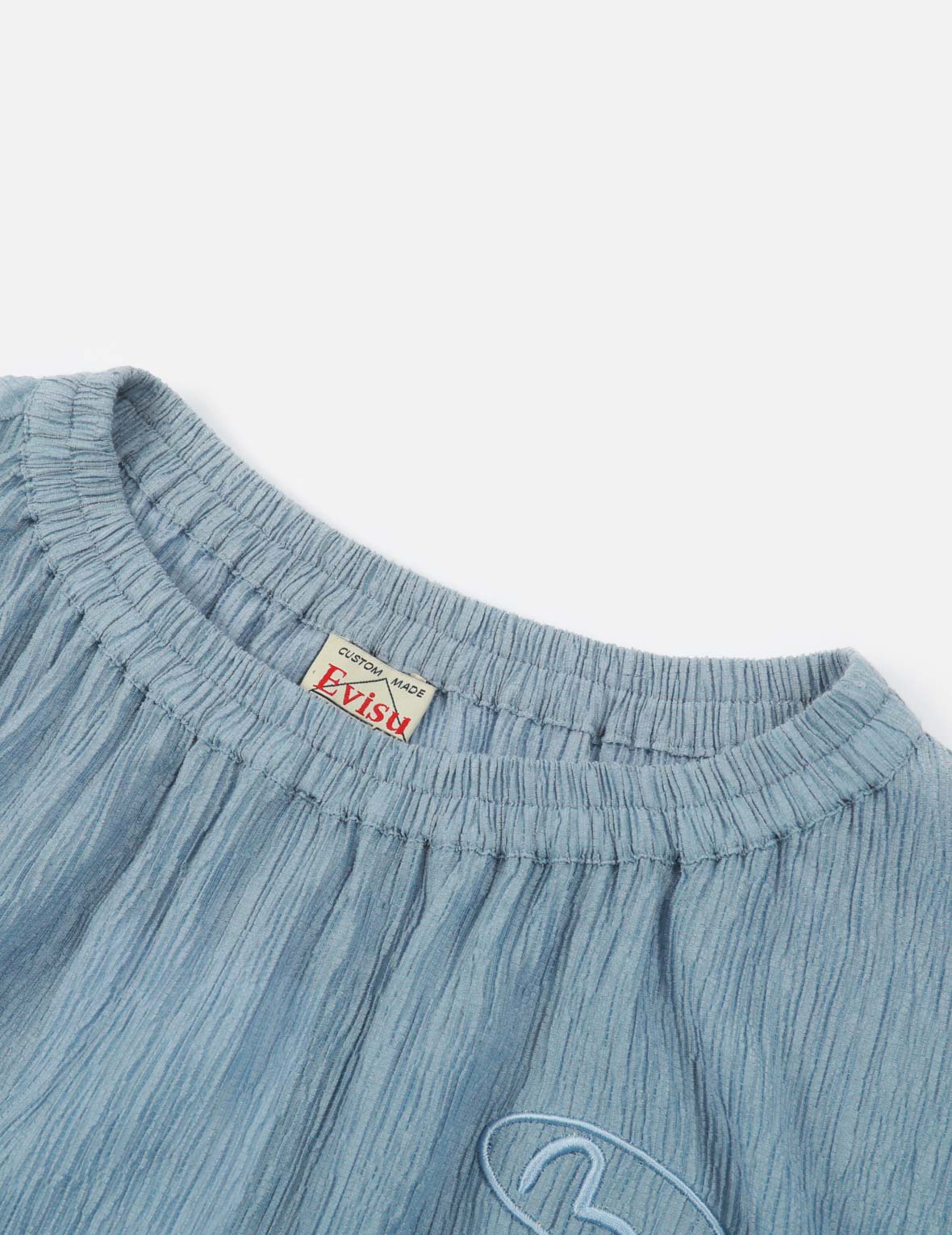 Seagull Badge Embroidery Drop-Shoulder Blouse