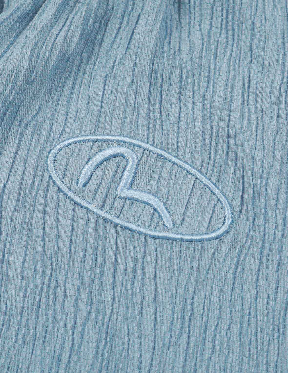 Seagull Badge Embroidery Drop-Shoulder Blouse