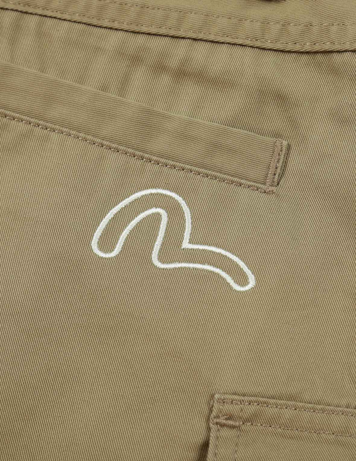 Seagull and Logo Embroidery Cargo Shorts