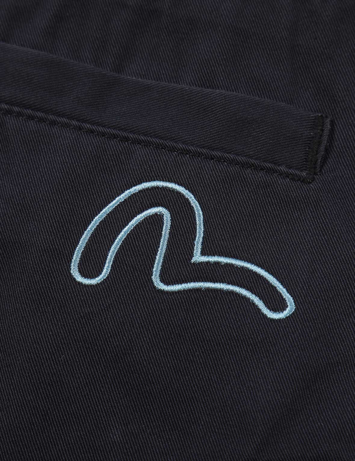 Seagull and Logo Embroidery Cargo Shorts