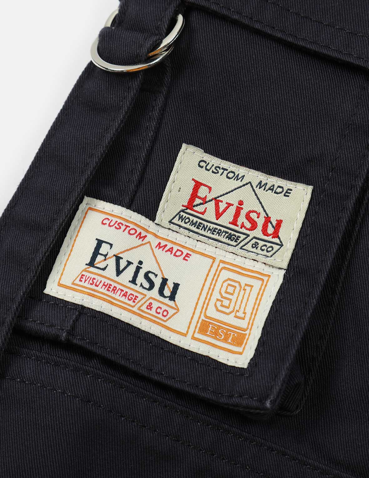 Seagull and Logo Embroidery Cargo Shorts