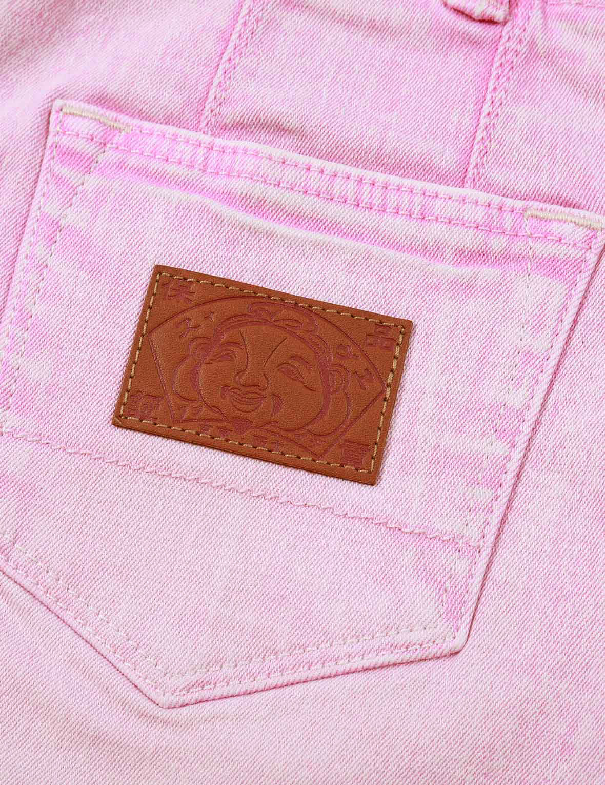 Seagull Embroidery Fuchsia Denim Skirt