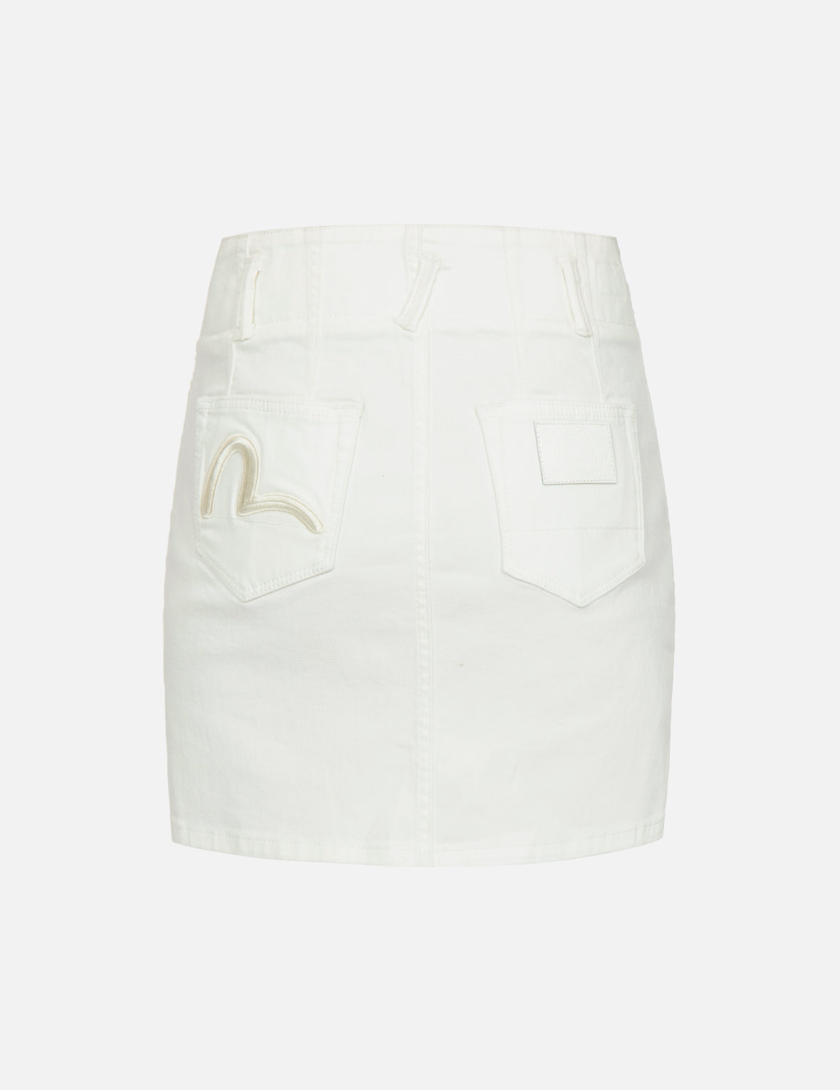 Seagull Embroidery Fuchsia Denim Skirt