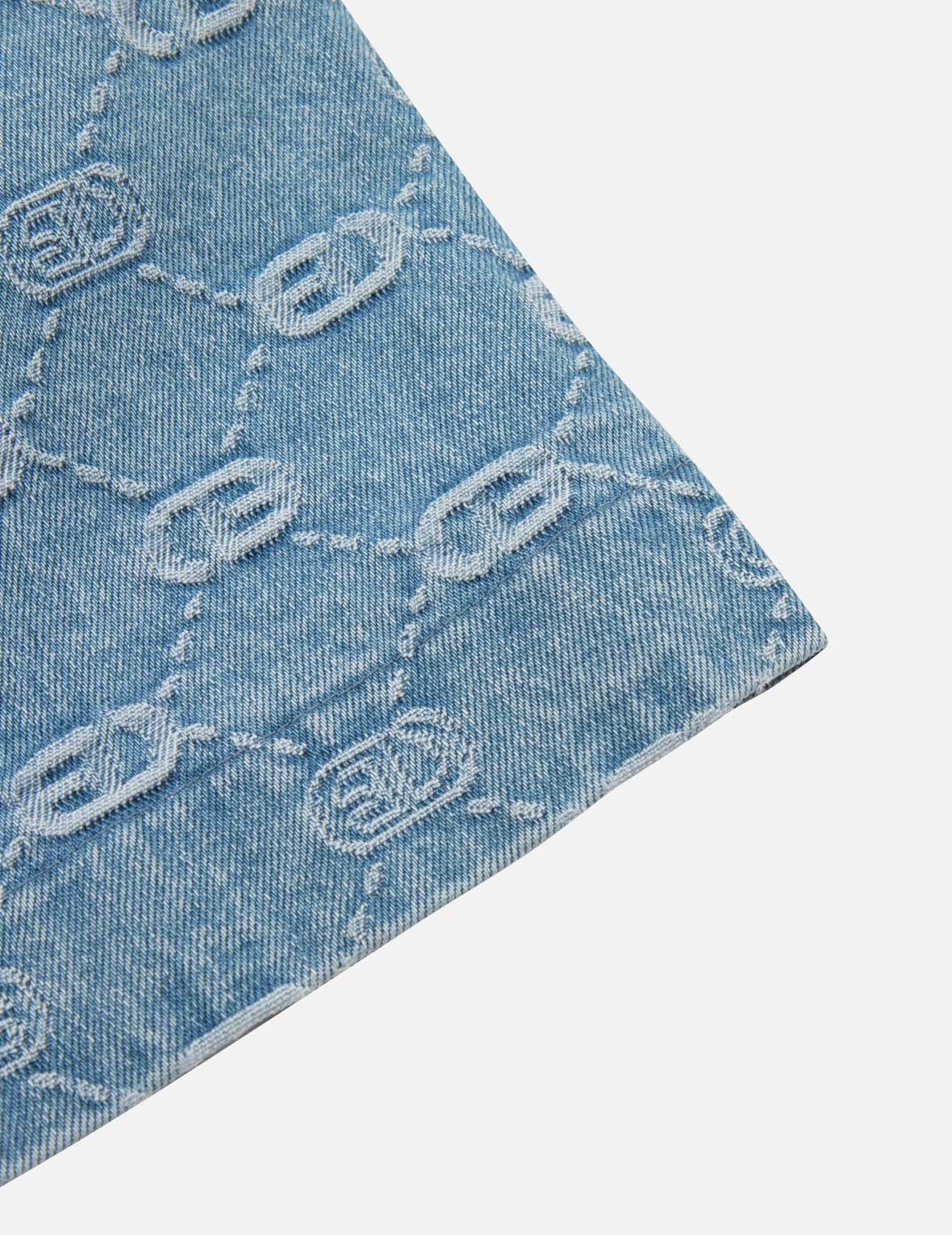 Allover Logo Jacquard Fashion Fit Denim Dress