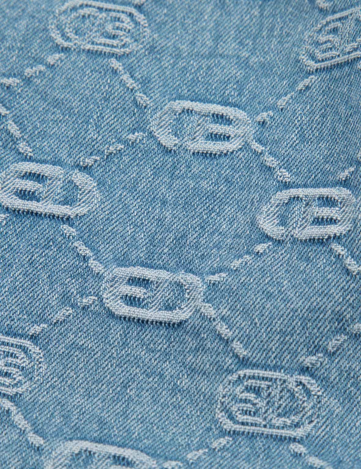 Allover Logo Jacquard Fashion Fit Denim Dress