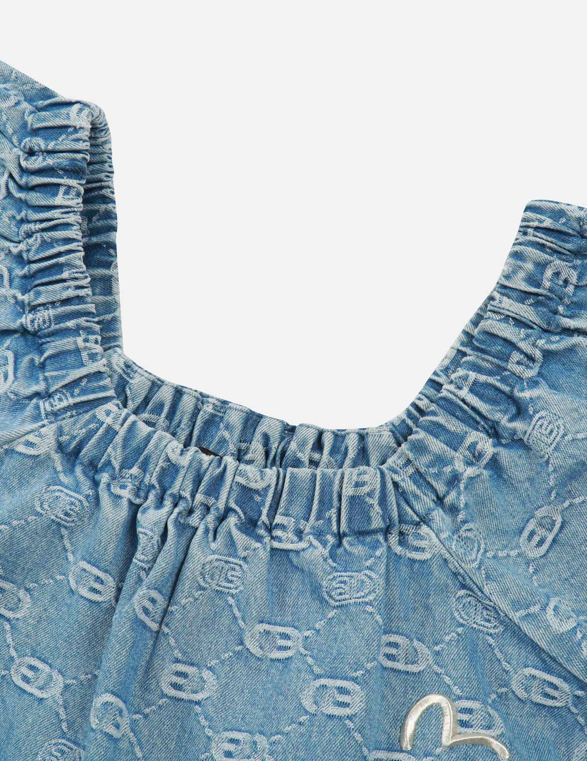 Allover Logo Jacquard Fashion Fit Denim Dress
