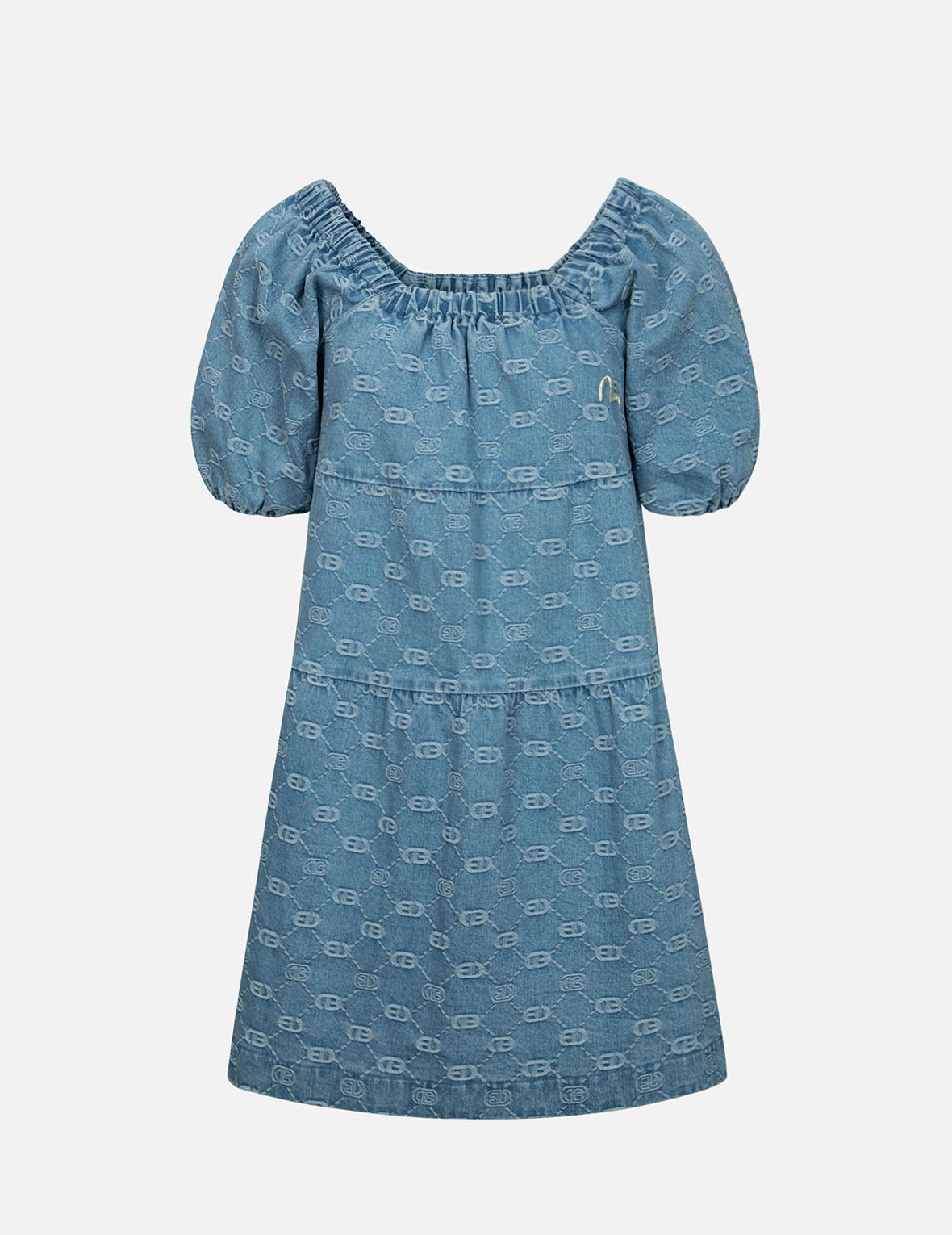 Allover Logo Jacquard Fashion Fit Denim Dress