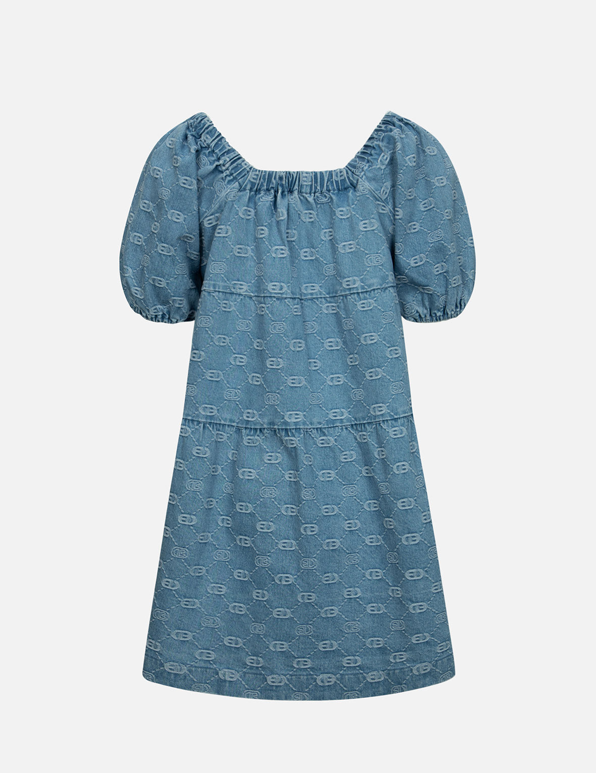 Allover Logo Jacquard Fashion Fit Denim Dress
