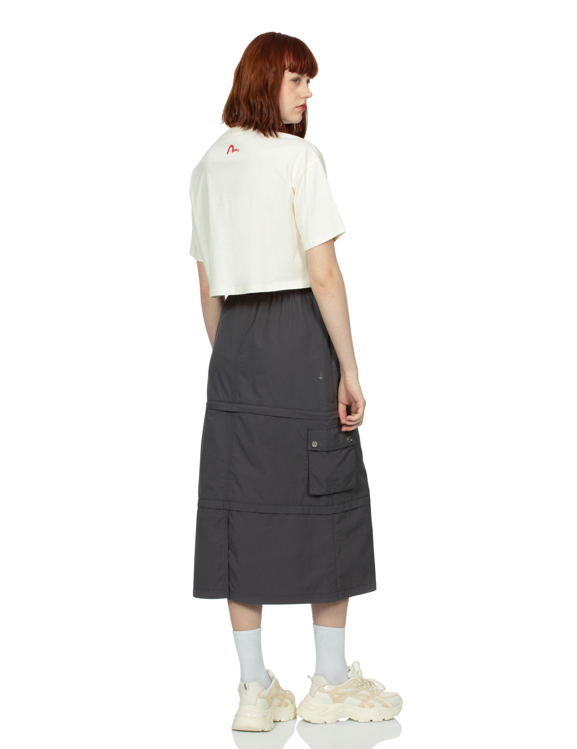 Seagull Print Detachable Fashion Fit Denim Skirt