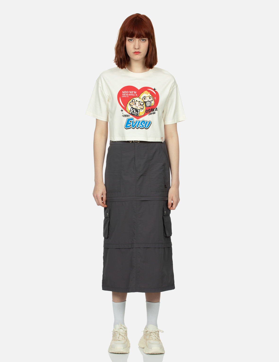 Seagull Print Detachable Fashion Fit Denim Skirt