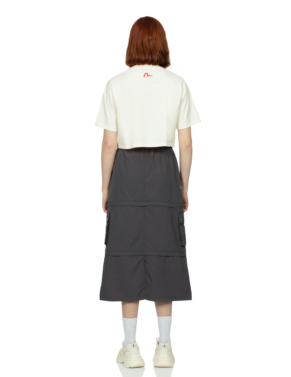 Seagull Print Detachable Fashion Fit Denim Skirt