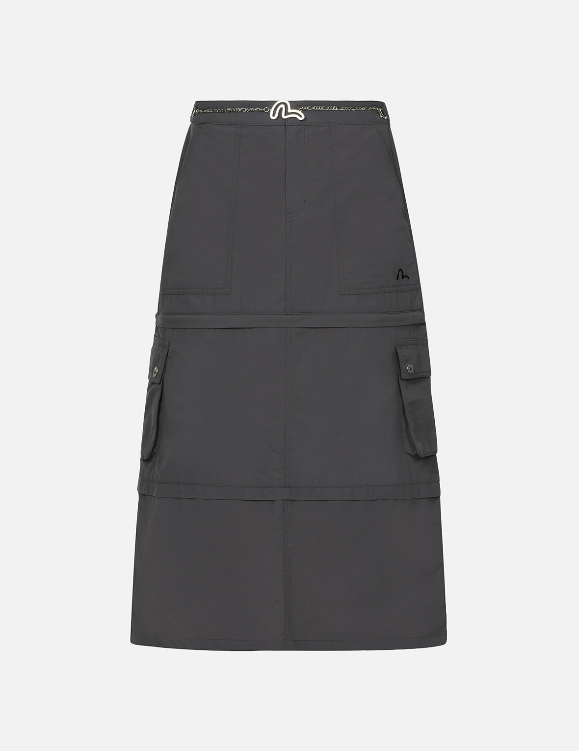 Seagull Print Detachable Fashion Fit Denim Skirt