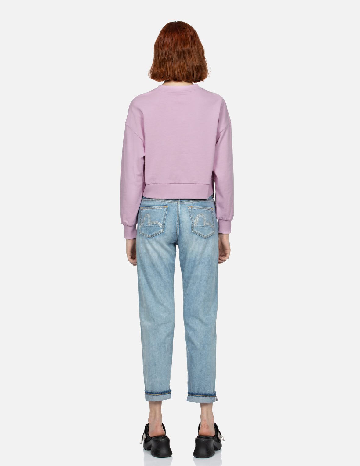 Rhinestone Seagull Cropped Sweatshirt
