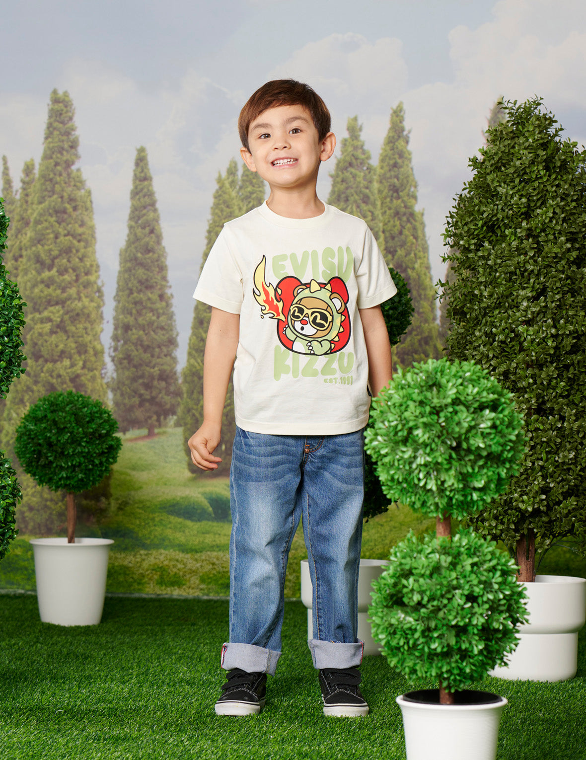 Eruptive Dinosaur Bear print Regular Fit T-shirt