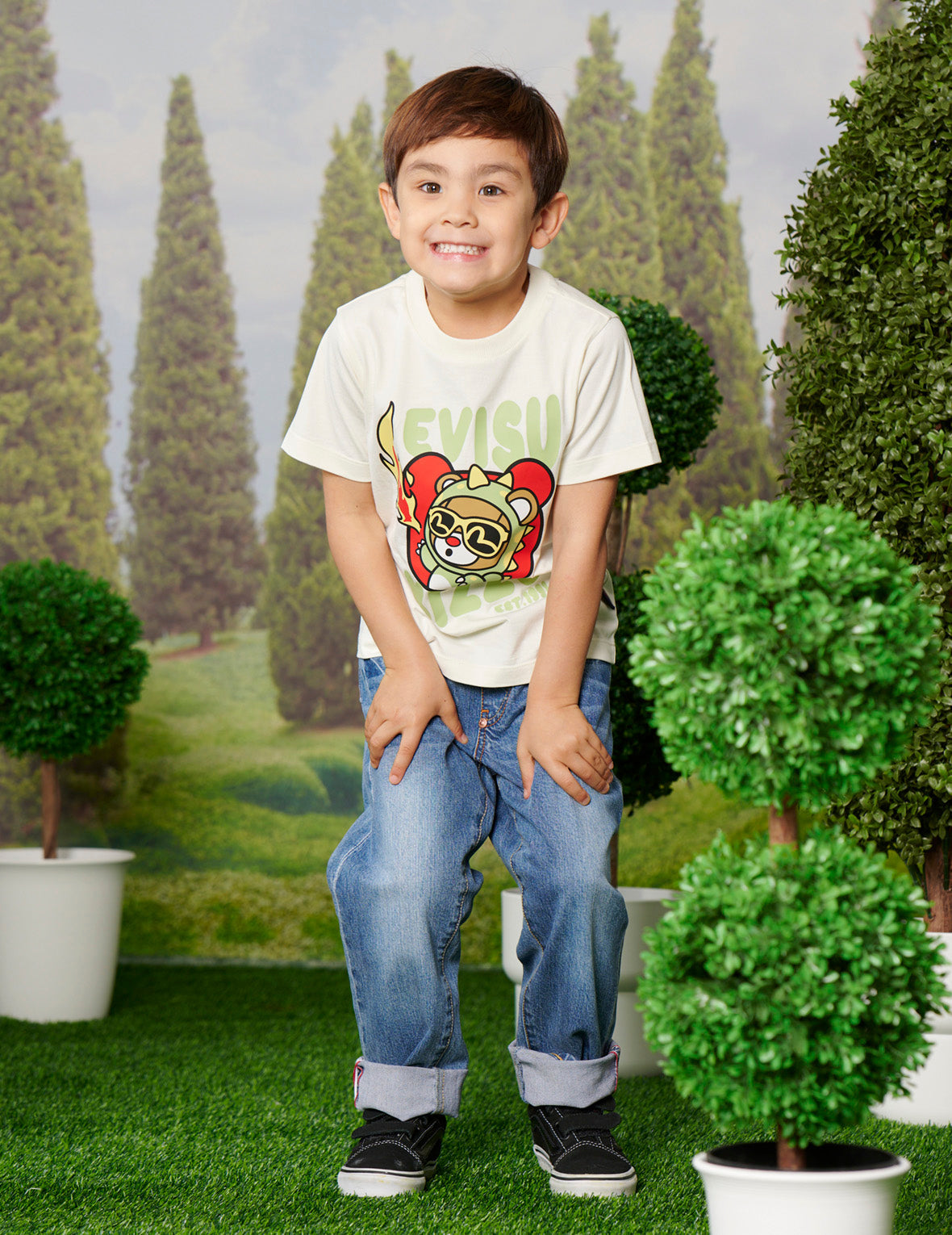 Eruptive Dinosaur Bear print Regular Fit T-shirt