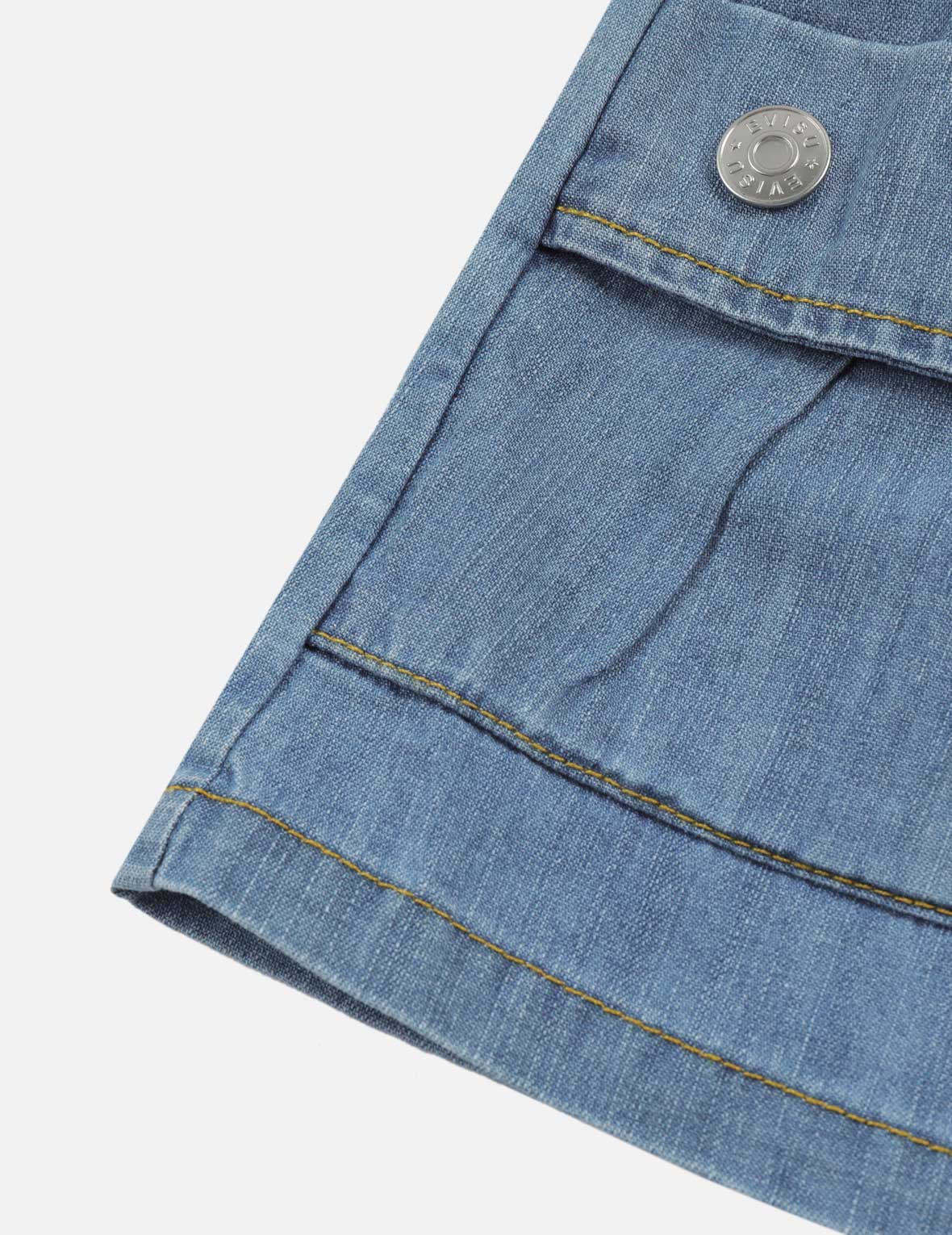 2-in-1 Multi-Pocket and Print Regular Fit Denim Dress