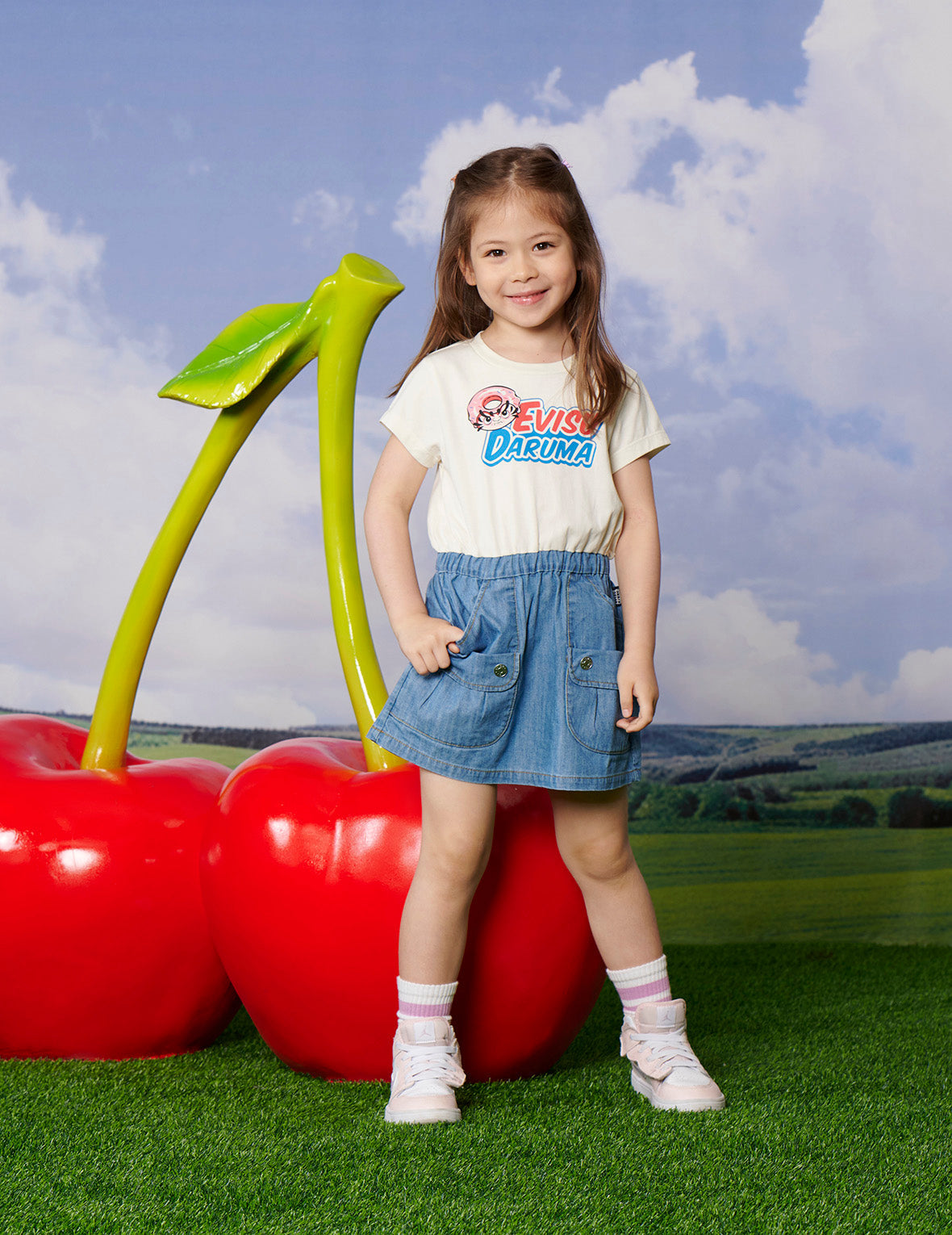 2-in-1 Multi-Pocket and Print Regular Fit Denim Dress