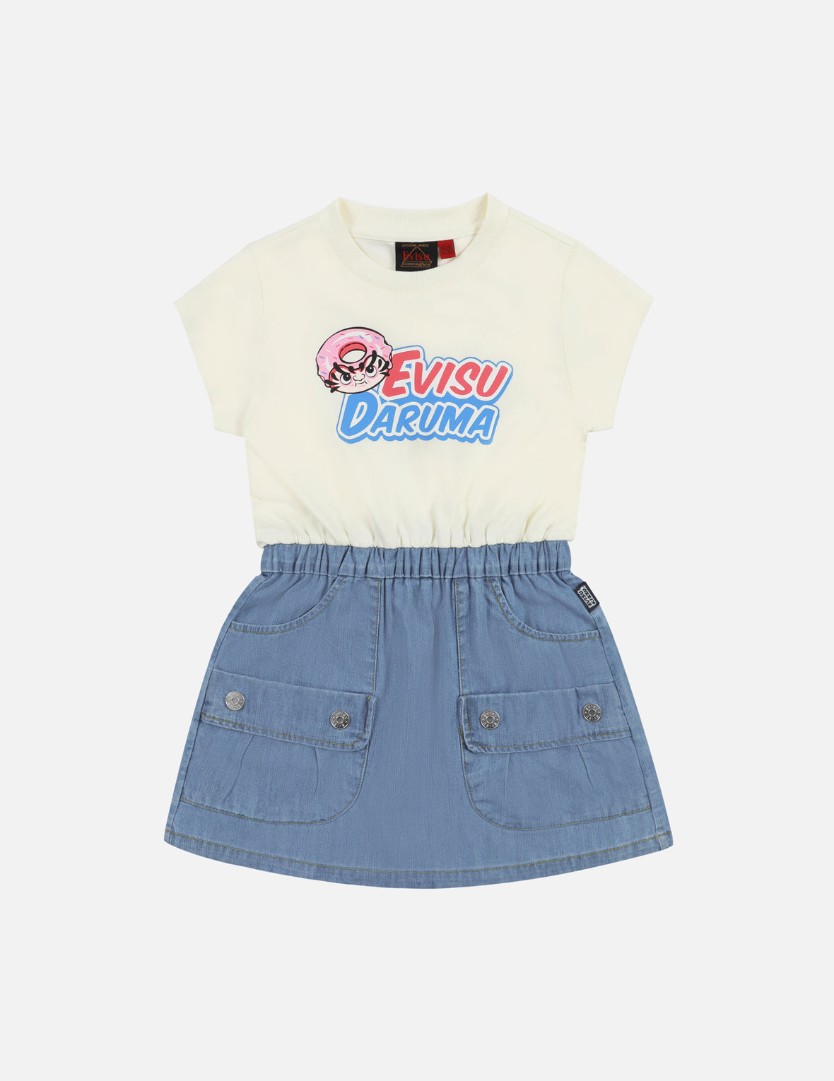 2-in-1 Multi-Pocket and Print Regular Fit Denim Dress