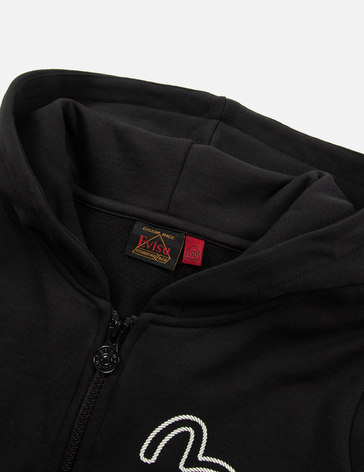 Fortune Cat and Daruma Daicock Print Regular Fit Zip-Up Hoodie